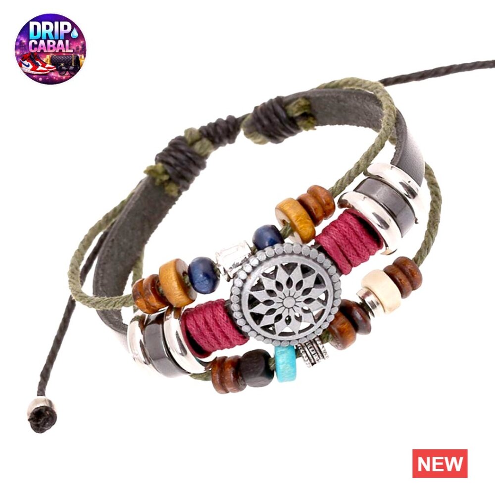 Boho Beaded Handwoven Multilayer Bracelet Adjustable Fit Retro Style